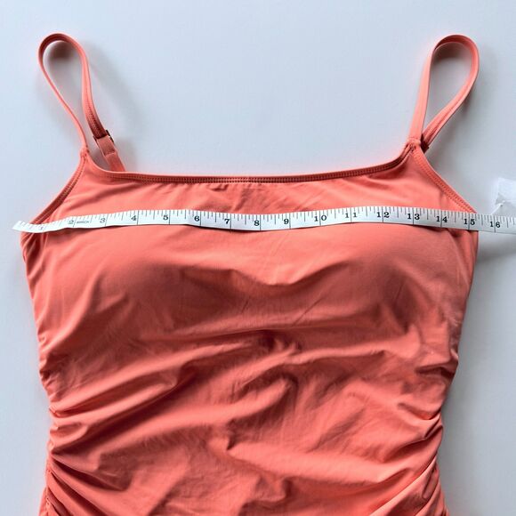 NWT La Blanca Island Goddess One Piece Ruched Swimsuit in Sunset Coral Size 14 - Picture 8 of 10
